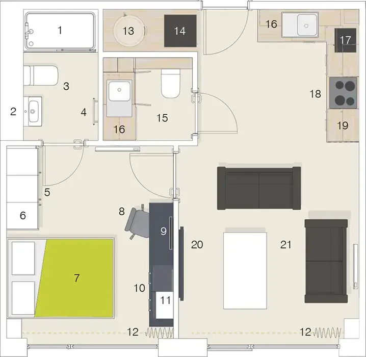 1 Bed Apartment