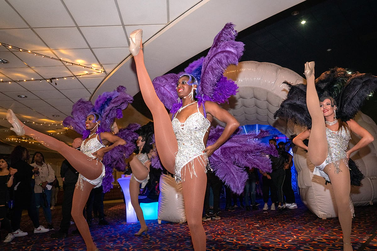 Las Vegas Show Girl dancers at CODE Student Accommodation Coventry