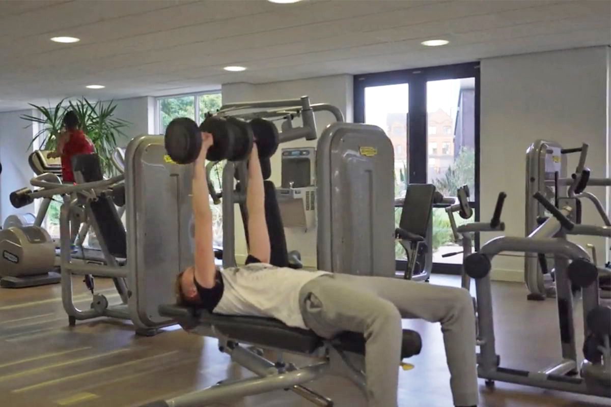code student accommodation leicester gym bench press