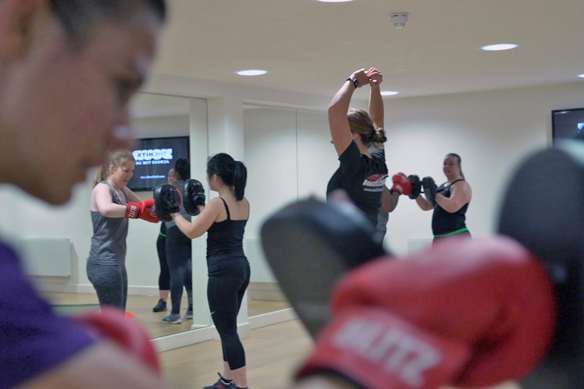CODE Student Accommodation boxercise with students