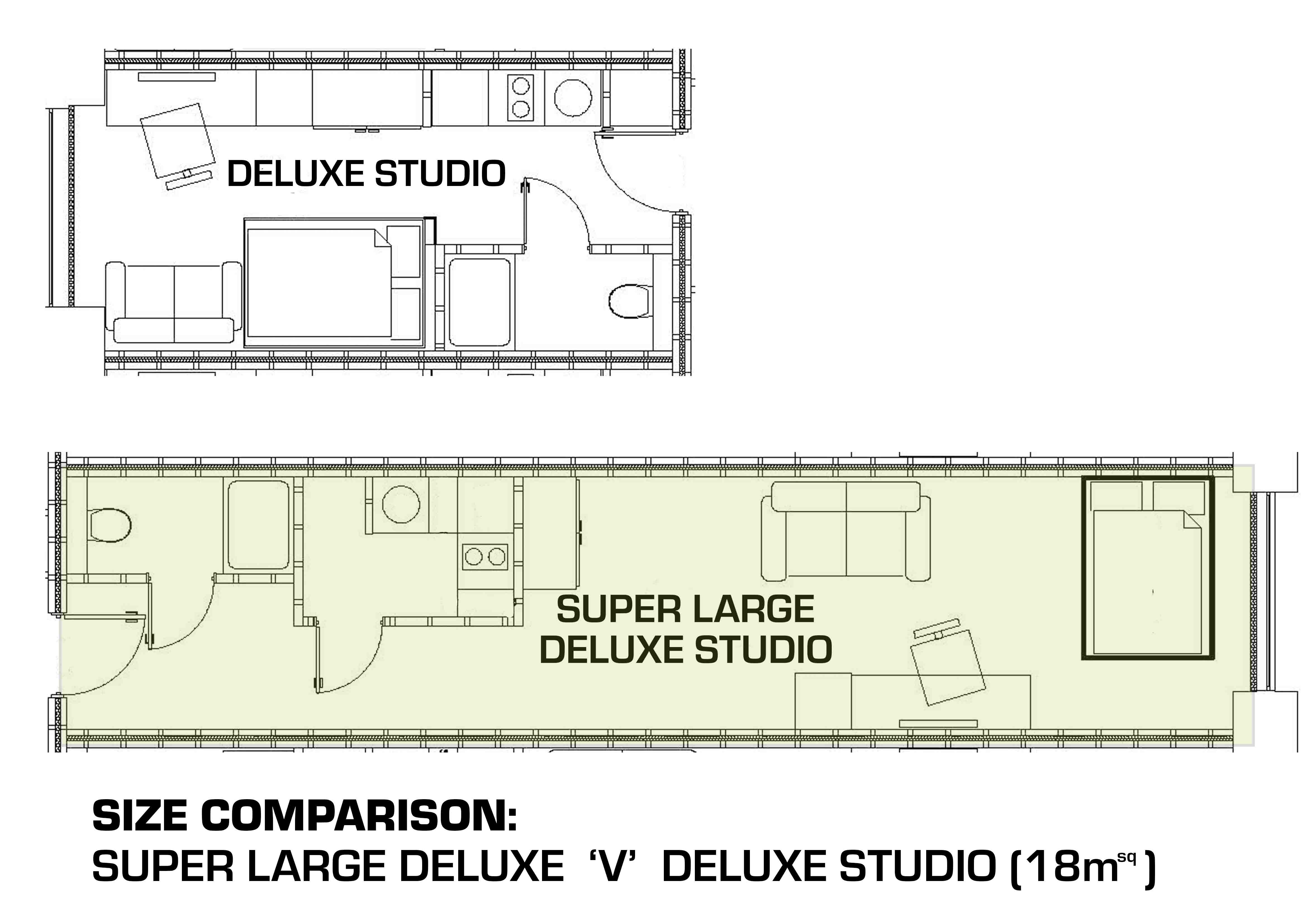 Super Large Deluxe Studio Floor Plan