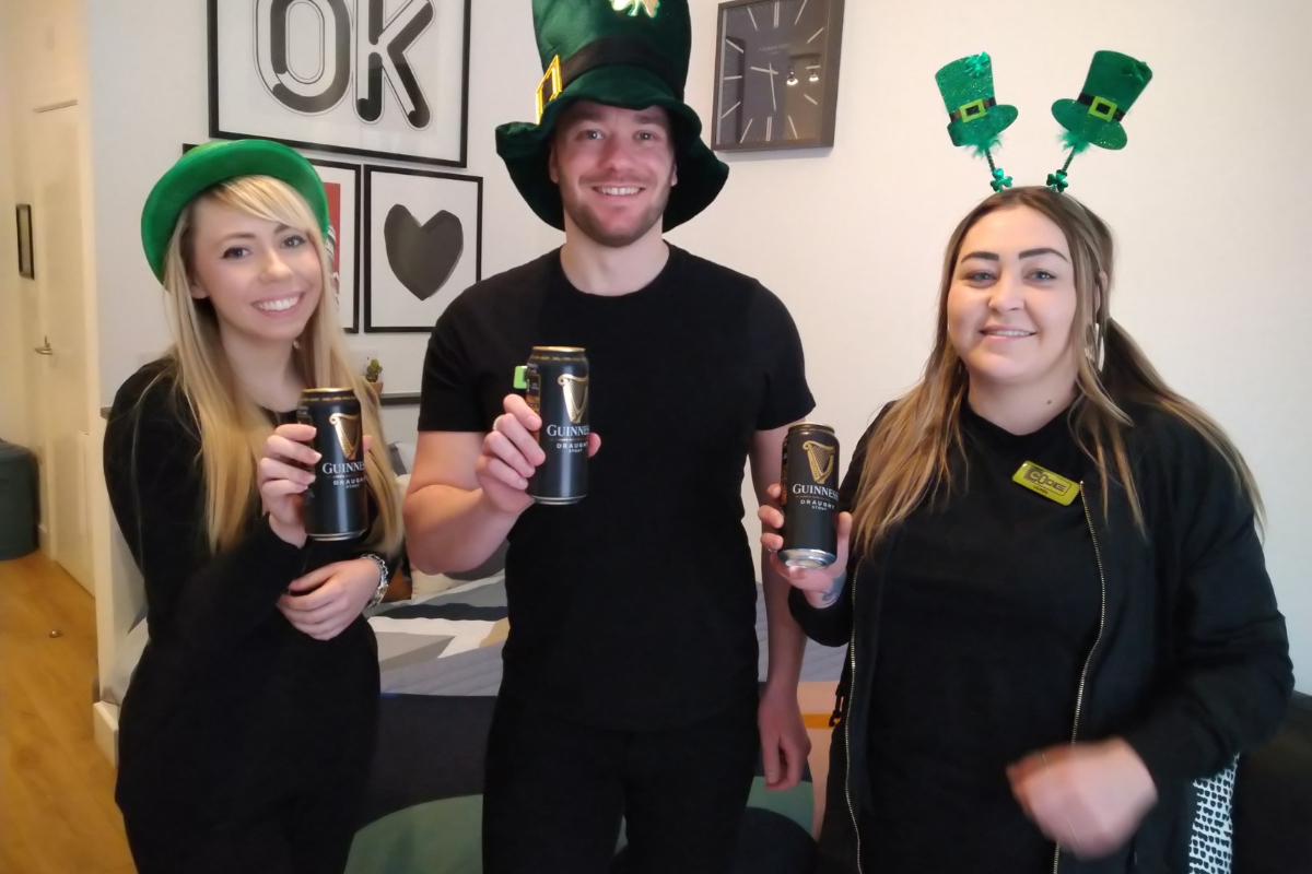 CODE Student Accommodation Coventry staff St Patrick's day