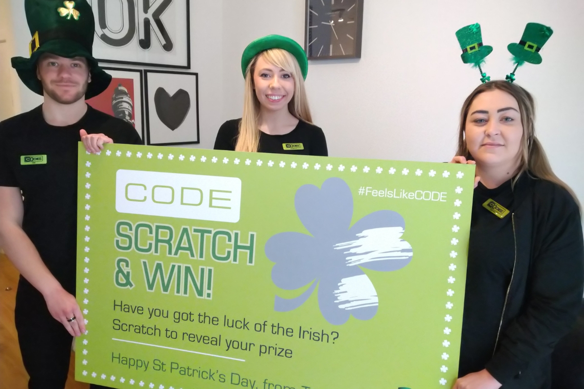 CODE student accommodation Coventry giant scratch card
