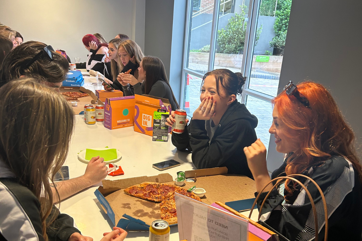 Tenants enjoying free food at our meet and greet event