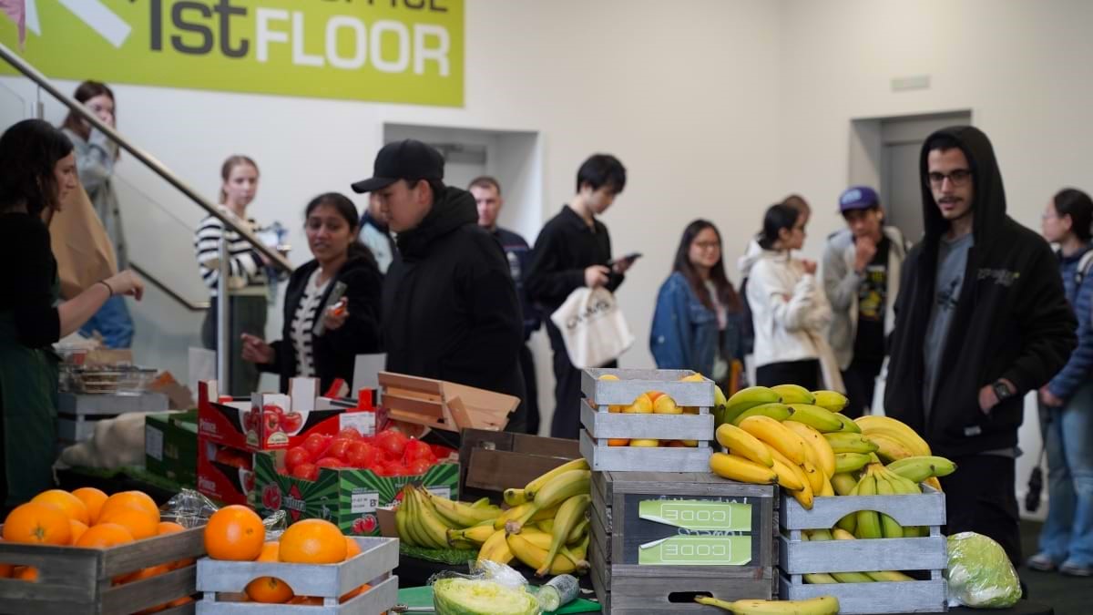 Large selection of fruit and vegetables for students