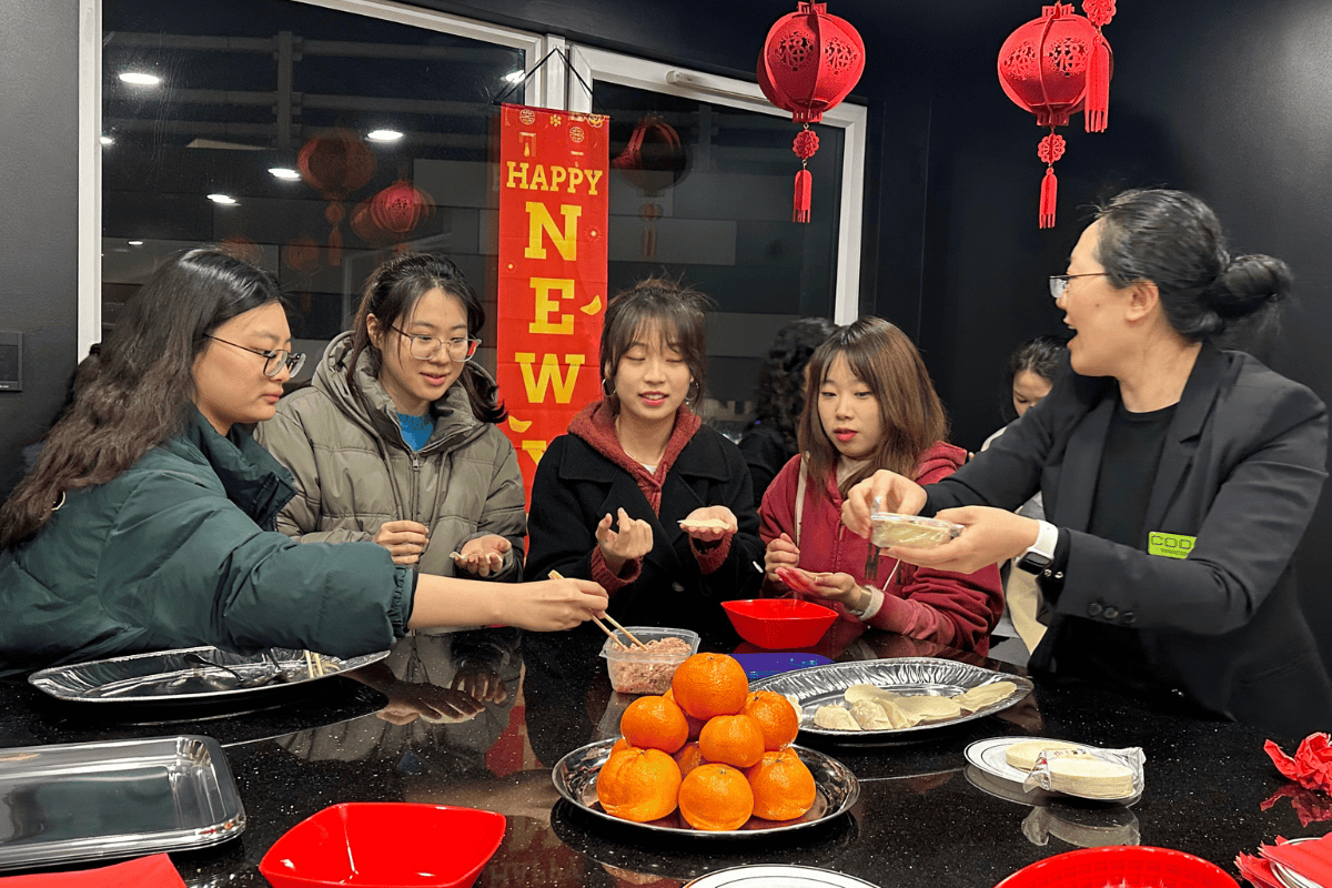 Staff and students share traditional food