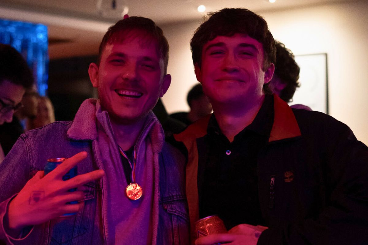 Two friends smiling for the camera