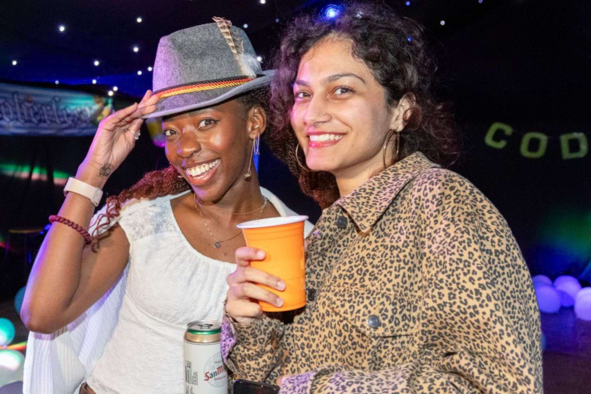 CODE student tenants drinking at the Oktoberfest event