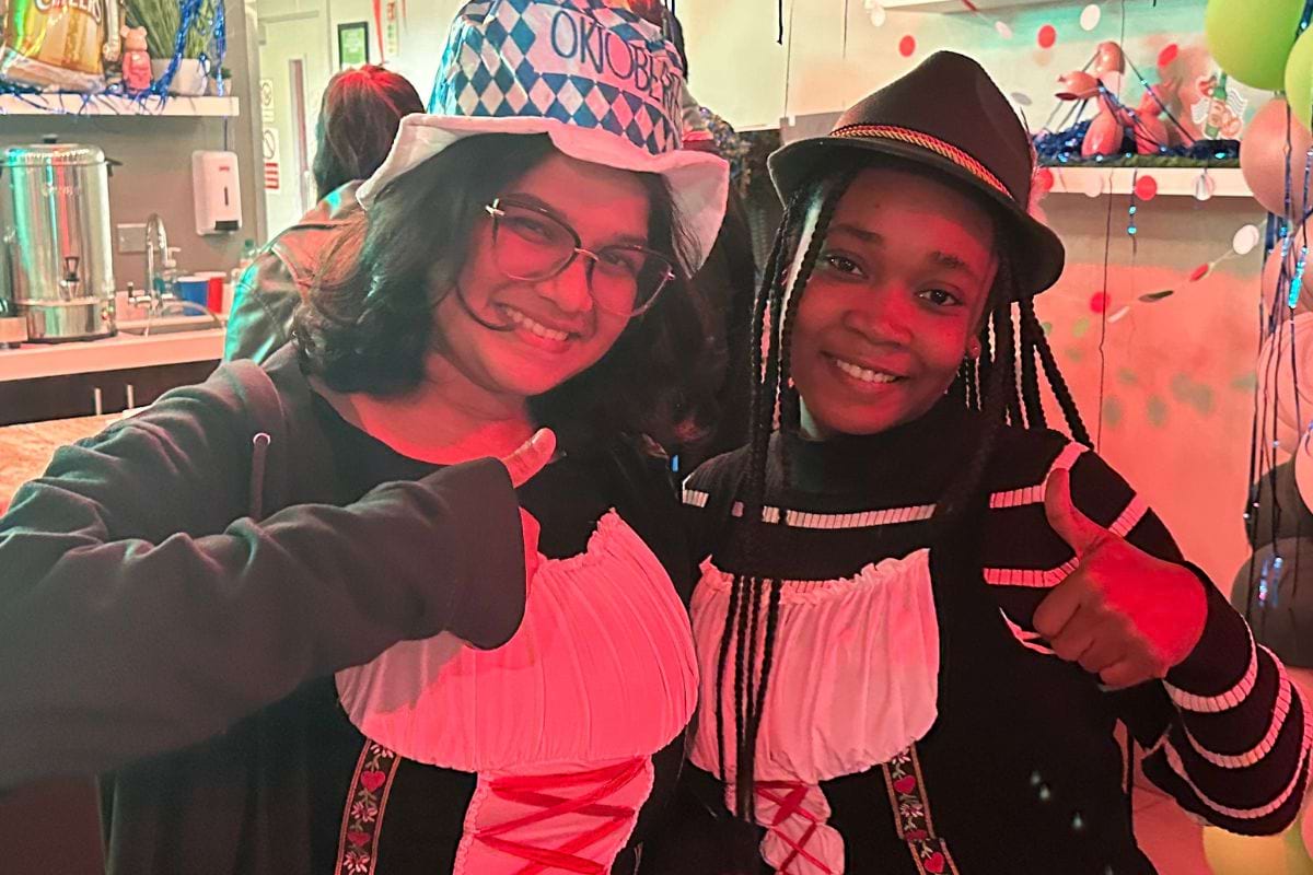 CODE staff enjoying working Oktoberfest