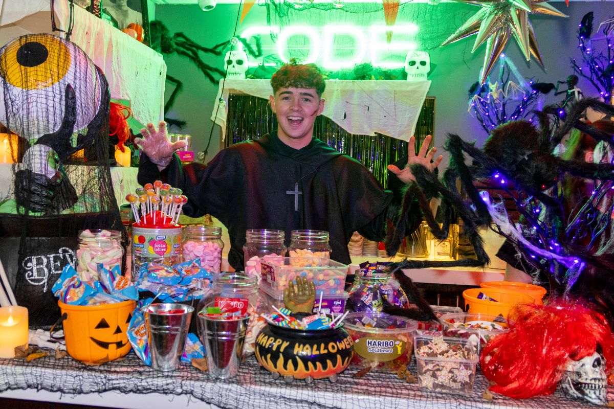 The CODE bar all set up for the halloween bingo