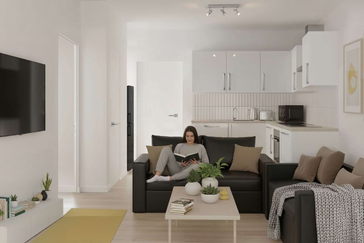 Lounge and Kitchen Area in 1 Bedroom flat