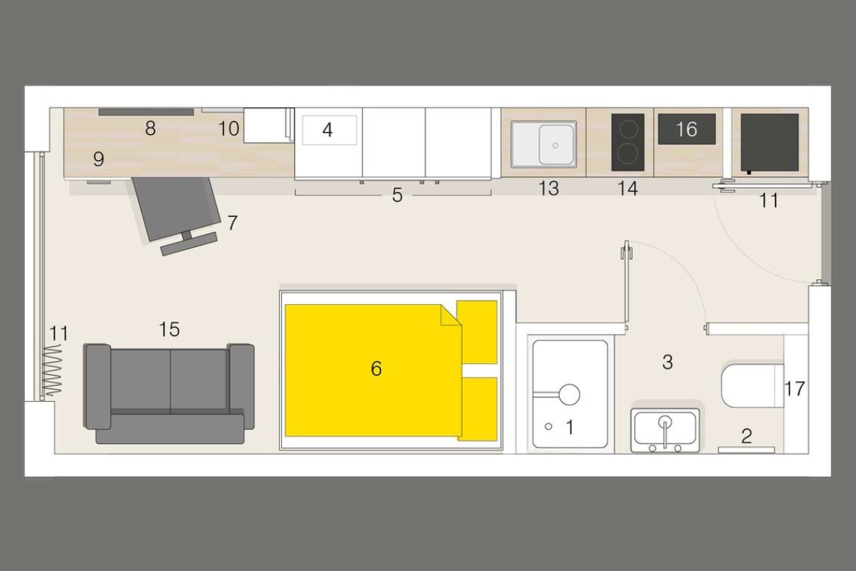 Room layout with numbers
