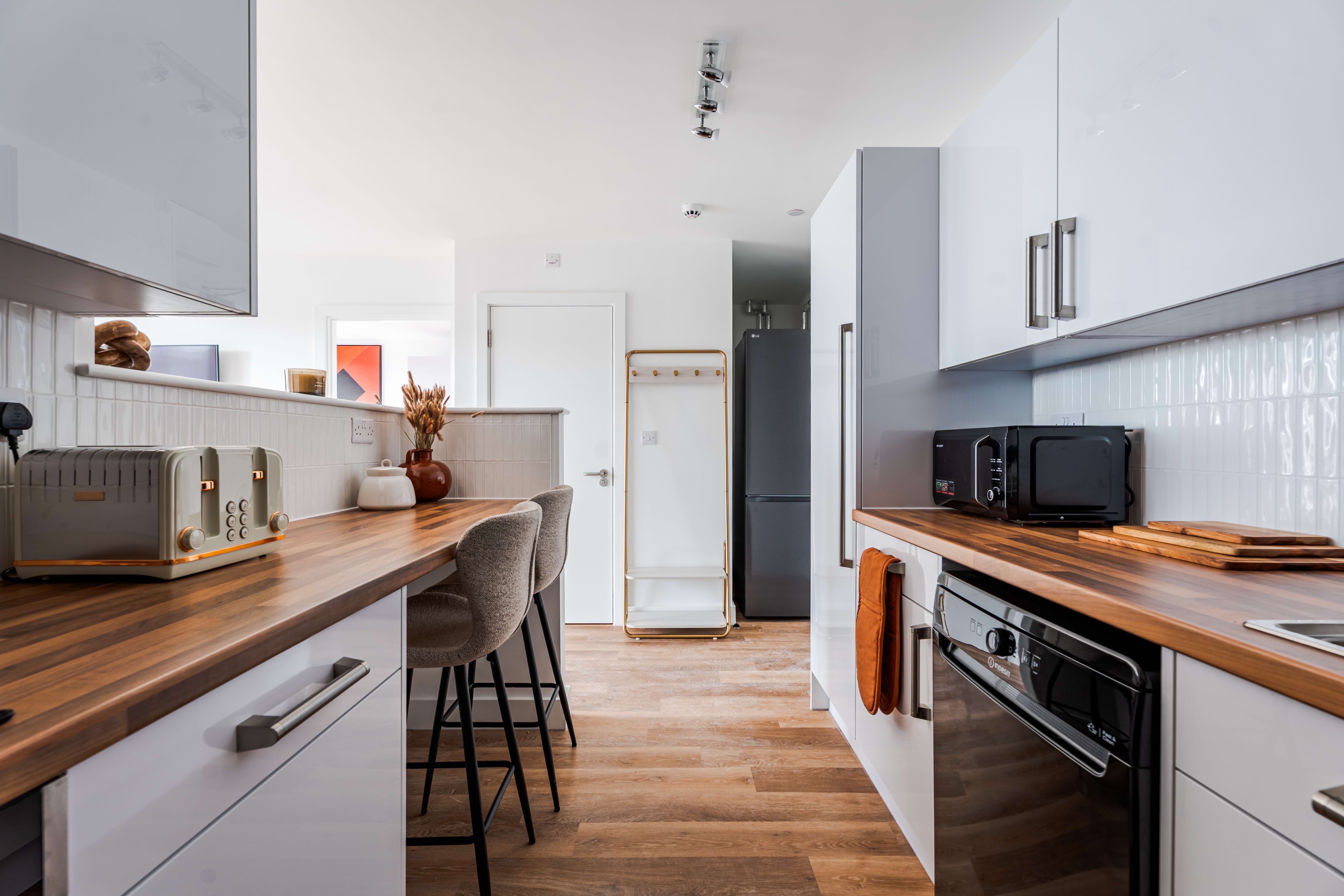 Well-lit entrance hallway