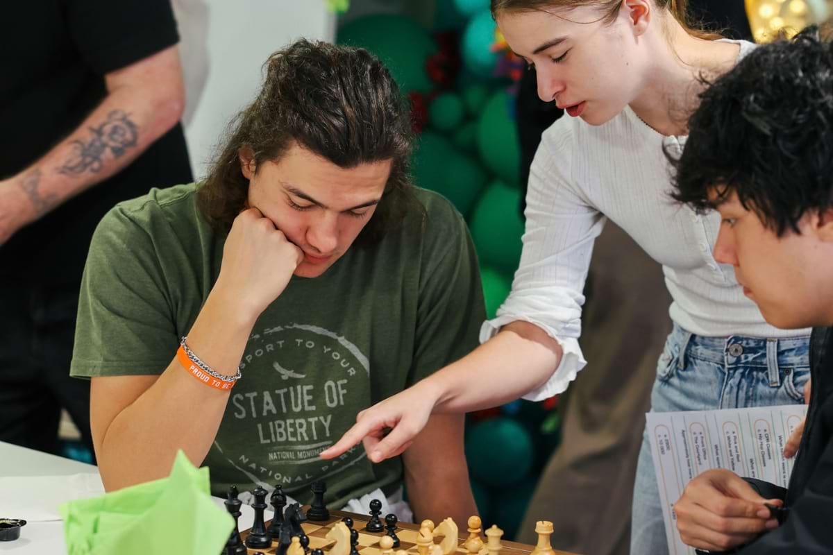 2 students playing chess