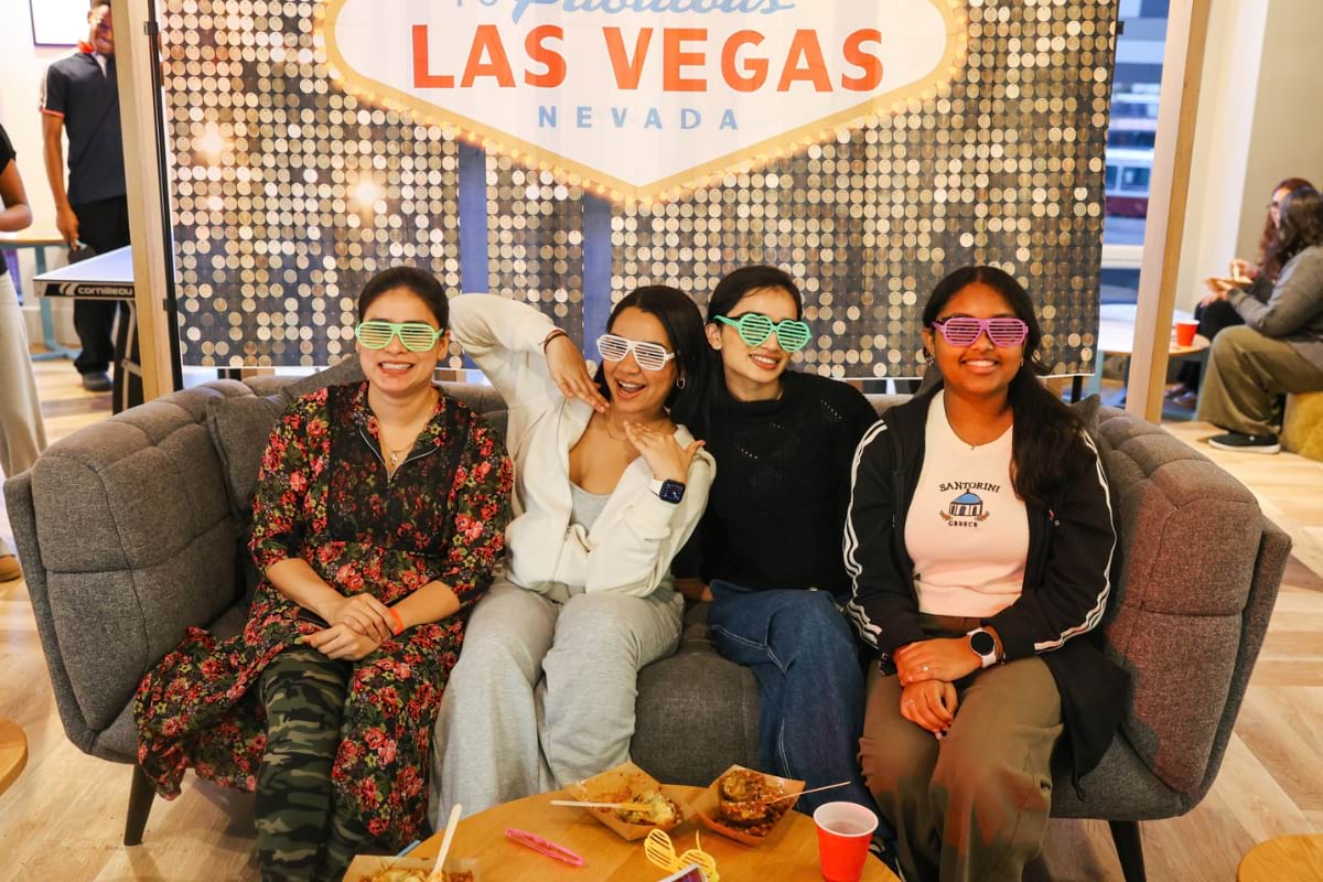 4 girls posing for photo
