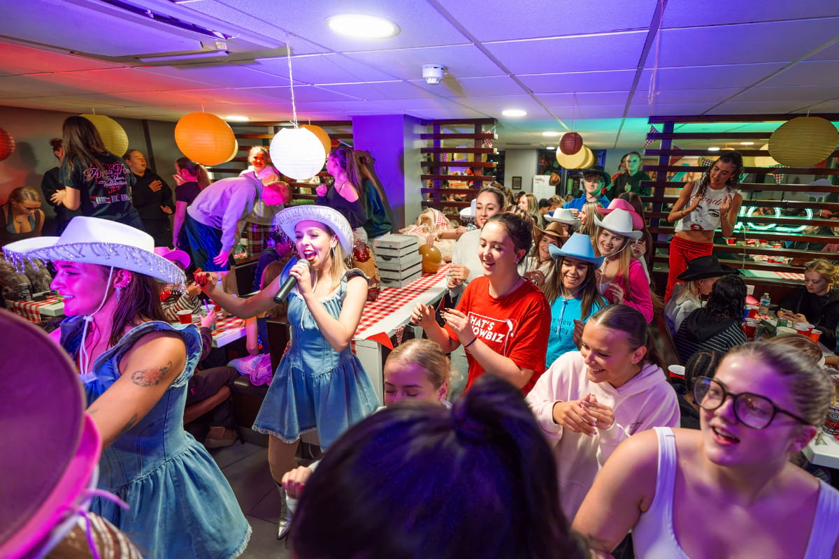 students dancing