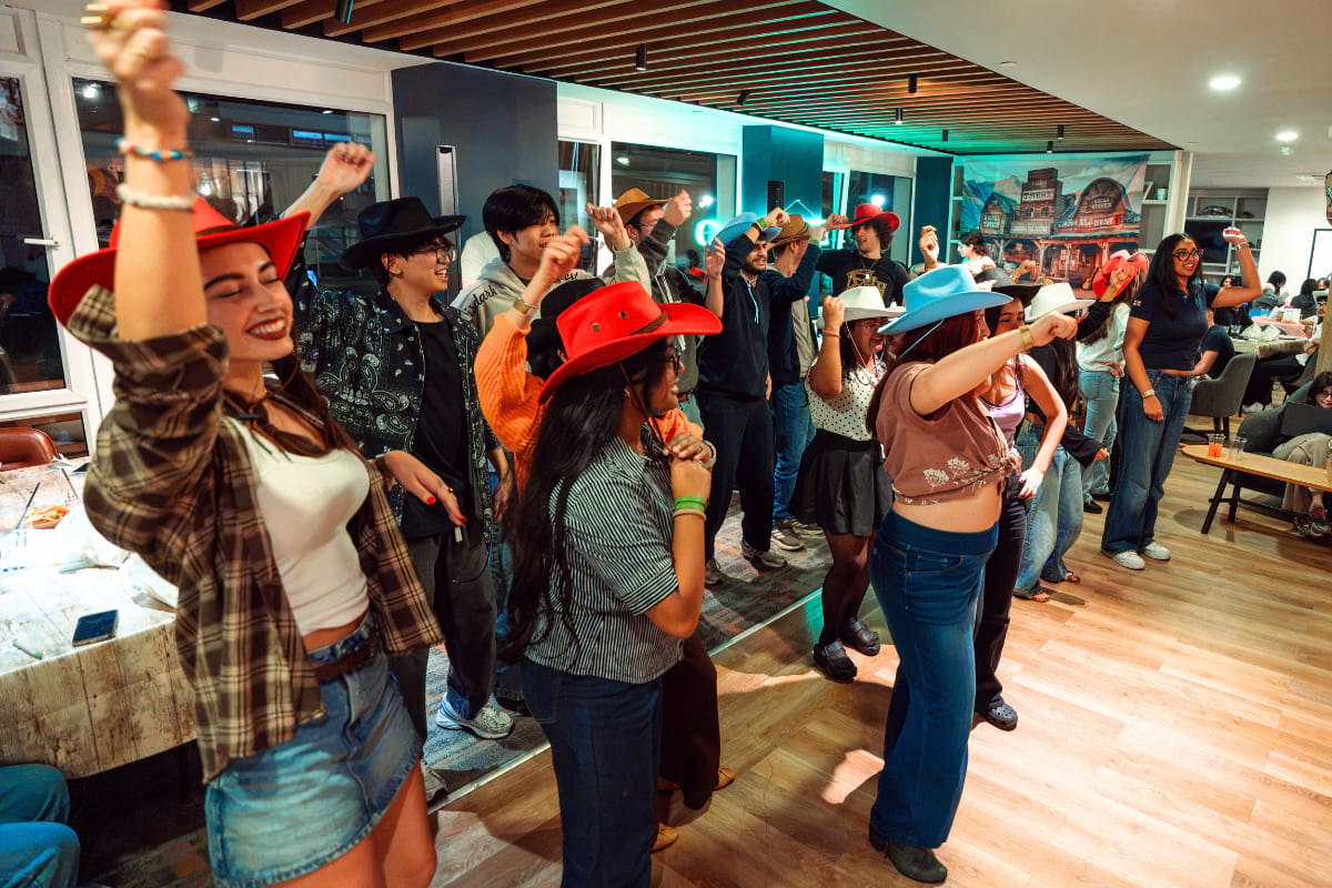 students dancing